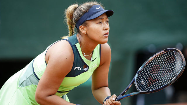 PARIS, FRANCE - MAY 23: Naomi Osaka of Japan plays against Amanda Anisimova of United States during the 2022 French Open at Roland Garros on May 23, 2022 in Paris, France.