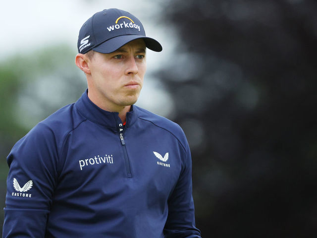 BROOKLINE, MASSACHUSETTS - JUNE 18: Matt Fitzpatrick of England looks on from the 16th tee during the third round of the 122nd U.S. Open Championship at The Country Club on June 18, 2022 in Brookline, Massachusetts.
