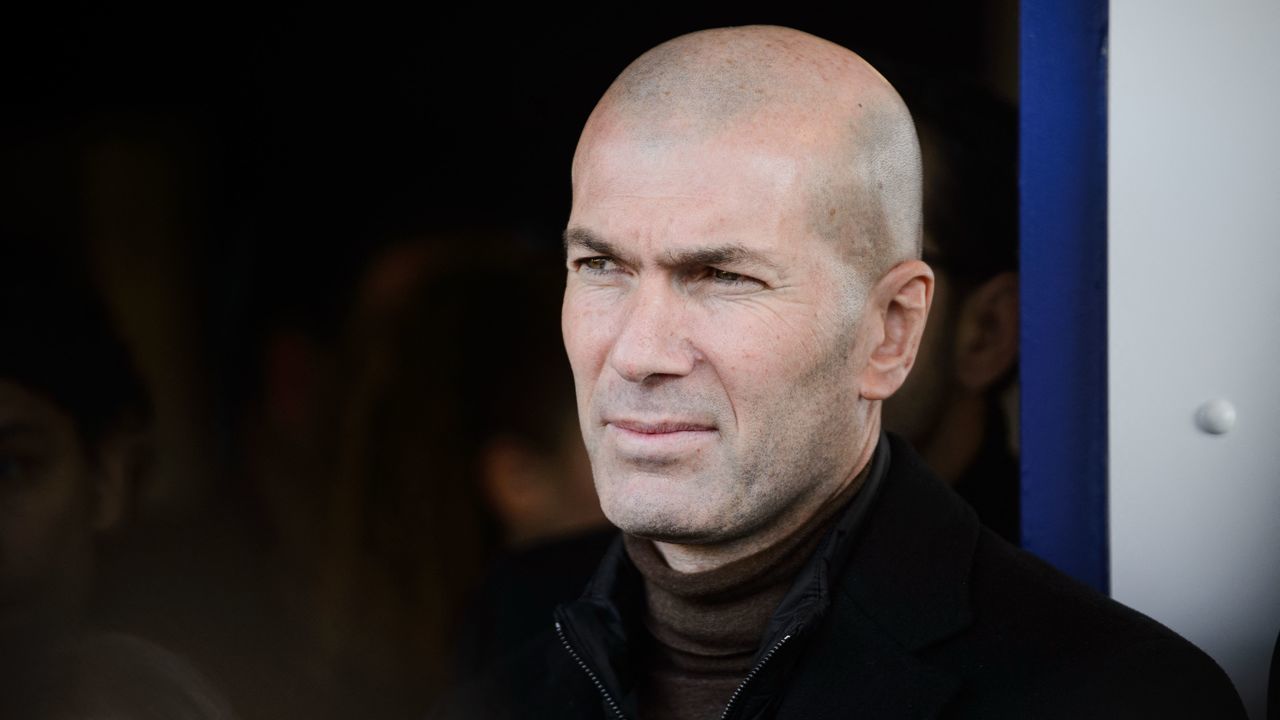French football coach and former footballer Zinedine Zidane attends the inauguration of a digital health center in La Castellane neighbourhood in Marseille, southern France, on February 11, 2022.