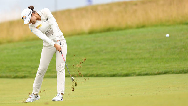 BETHESDA, MARYLAND - JUNE 23: In Gee Chun of South Korea plays her second shot on the ninth hole during the first round of the KPMG Women's PGA Championship at Congressional Country Club on June 23, 2022 in Bethesda, Maryland.
