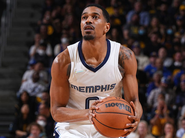 SAN FRANCISCO, CA - MAY 13: De'Anthony Melton #0 of the Memphis Grizzlies shoots a three point basket against the Golden State Warriors during Game 6 of the 2022 NBA Playoffs Western Conference Semifinals on May 13, 2022 at Chase Center in San Francisco, California. NOTE TO USER: User expressly acknowledges and agrees that, by downloading and or using this photograph, user is consenting to the terms and conditions of Getty Images License Agreement. Mandatory Copyright Notice: Copyright 2022 NBAE