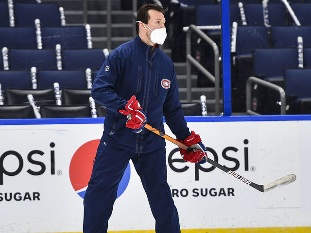TAMPA, FLORIDA - JUNE 28: Assistant coach Luke Richardson of the Montreal Canadiens attends practice before Game One of the 2021 Stanley Cup Final against the Tampa Bay Lightning at Amalie Arena on June 28, 2021 in Tampa, Florida.