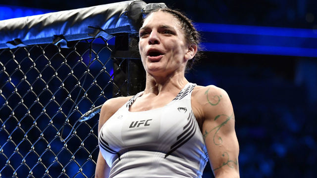 LAS VEGAS, NEVADA - SEPTEMBER 25: Lauren Murphy enters the Octagon in her UFC flyweight championship fight during the UFC 266 event on September 25, 2021 in Las Vegas, Nevada.