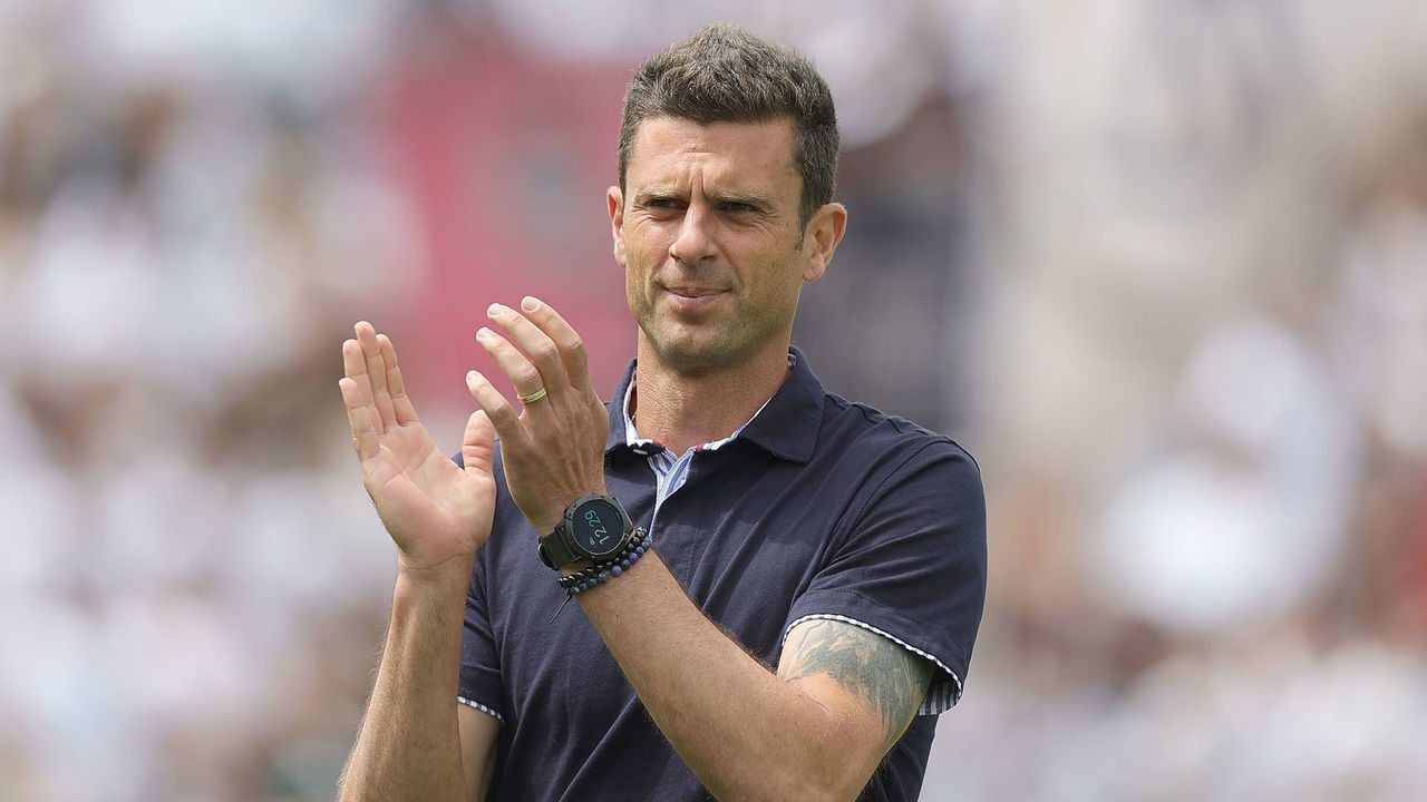 LA SPEZIA, ITALY - MAY 22: Thiago Motta manager of Spezia Calcio gestures during the Serie A match between Spezia Calcio and SSC Napoli at Stadio Alberto Picco on May 22, 2022 in La Spezia, Italy.