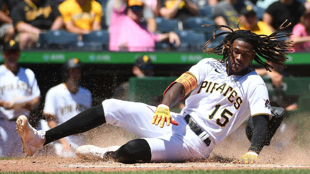 PITTSBURGH, PA - JUNE 23: Oneil Cruz #15 of the Pittsburgh Pirates in action during the game against the Chicago Cubs at PNC Park on June 23, 2022 in Pittsburgh, Pennsylvania.