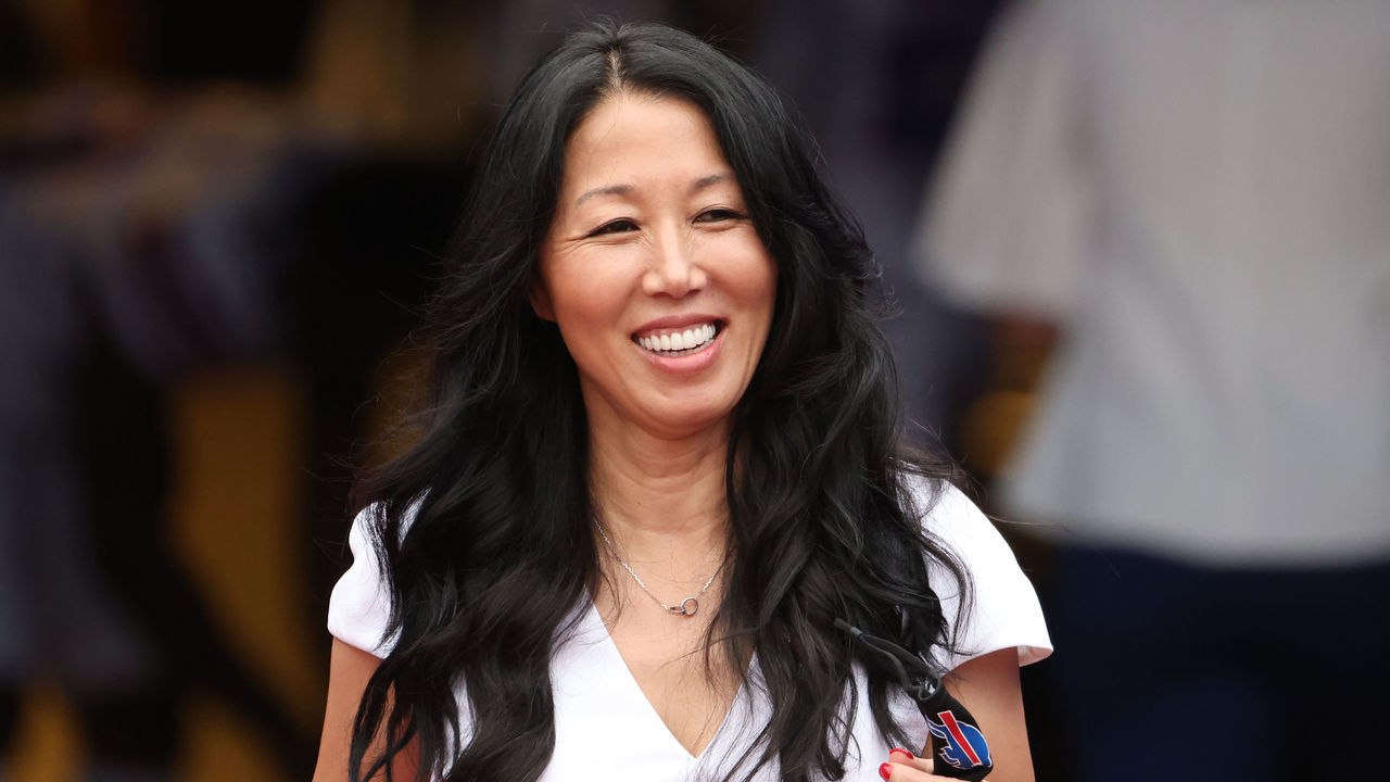 ORCHARD PARK, NY - SEPTEMBER 12: Buffalo Bills owner Kim Pegula before a game against the Pittsburgh Steelers at Highmark Stadium on September 12, 2021 in Orchard Park, New York.