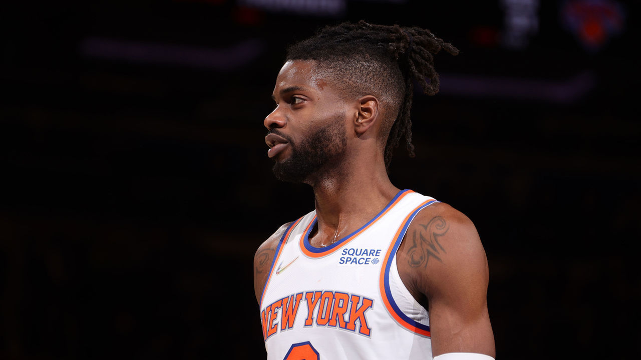 NEW YORK, NY - JANUARY 31: Nerlens Noel #3 of the New York Knicks looks on during the game against the Sacramento Kings on January 31, 2022 at Madison Square Garden in New York City, New York. Mandatory Copyright Notice: Copyright 2022 NBAE