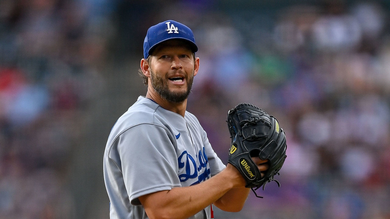 DENVER, CO - JUNE 28: Los Angeles Dodgers starting pitcher Clayton Kershaw (22) pitches in the first inning during a game between the Los Angeles Dodgers and the Colorado Rockies at Coors Field on June 28, 2022 in Denver, Colorado.