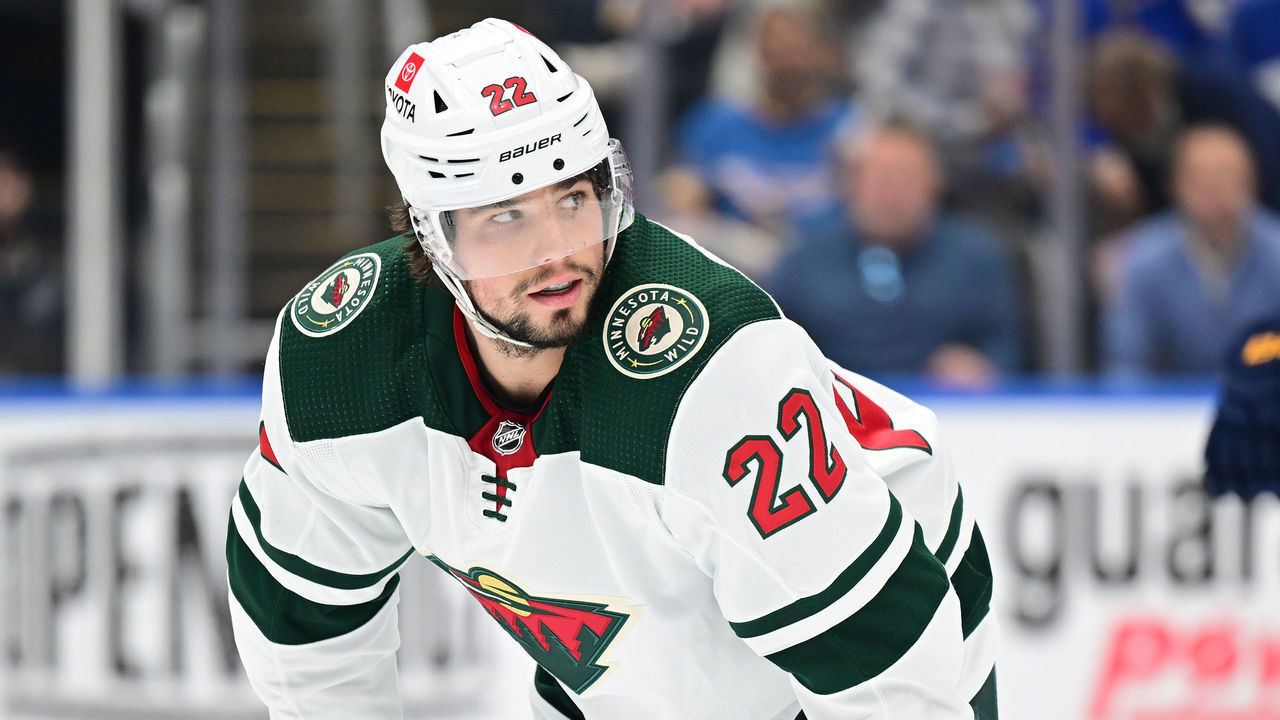 ST. LOUIS, MO - MAY 12: Minnesota Wild leftwing Kevin Fiala (22) during Round 1 Game 6 of the NHL Stanley Cup Playoffs between the Minnesota Wild and the St. Louis Blues on May 12, 2022, at Enterprise Center, St. Louis, MO. ,
