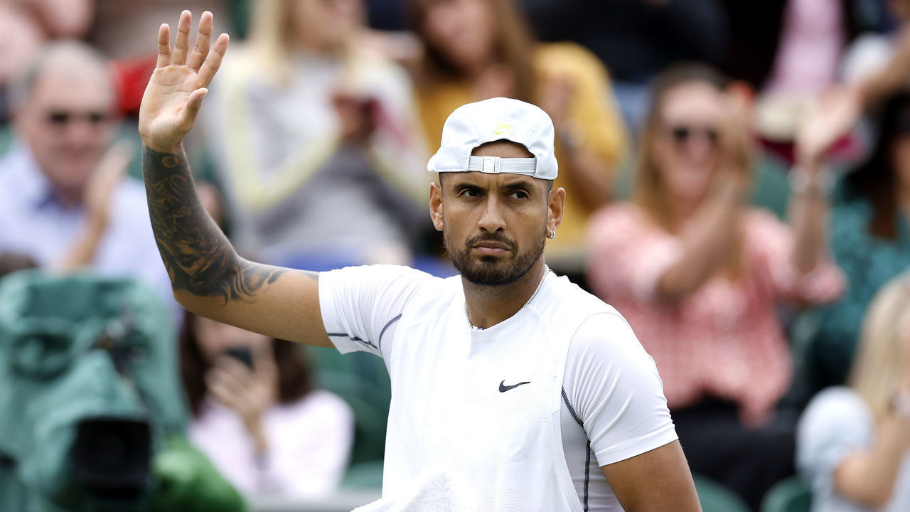 Australia's Nick Kyrgios applauds the spectators following victory during his second round match against Filip Krajinovic on court 2 during day four of the 2022 Wimbledon Championships at the All England Lawn Tennis and Croquet Club, Wimbledon. Picture date: Thursday June 30, 2022.