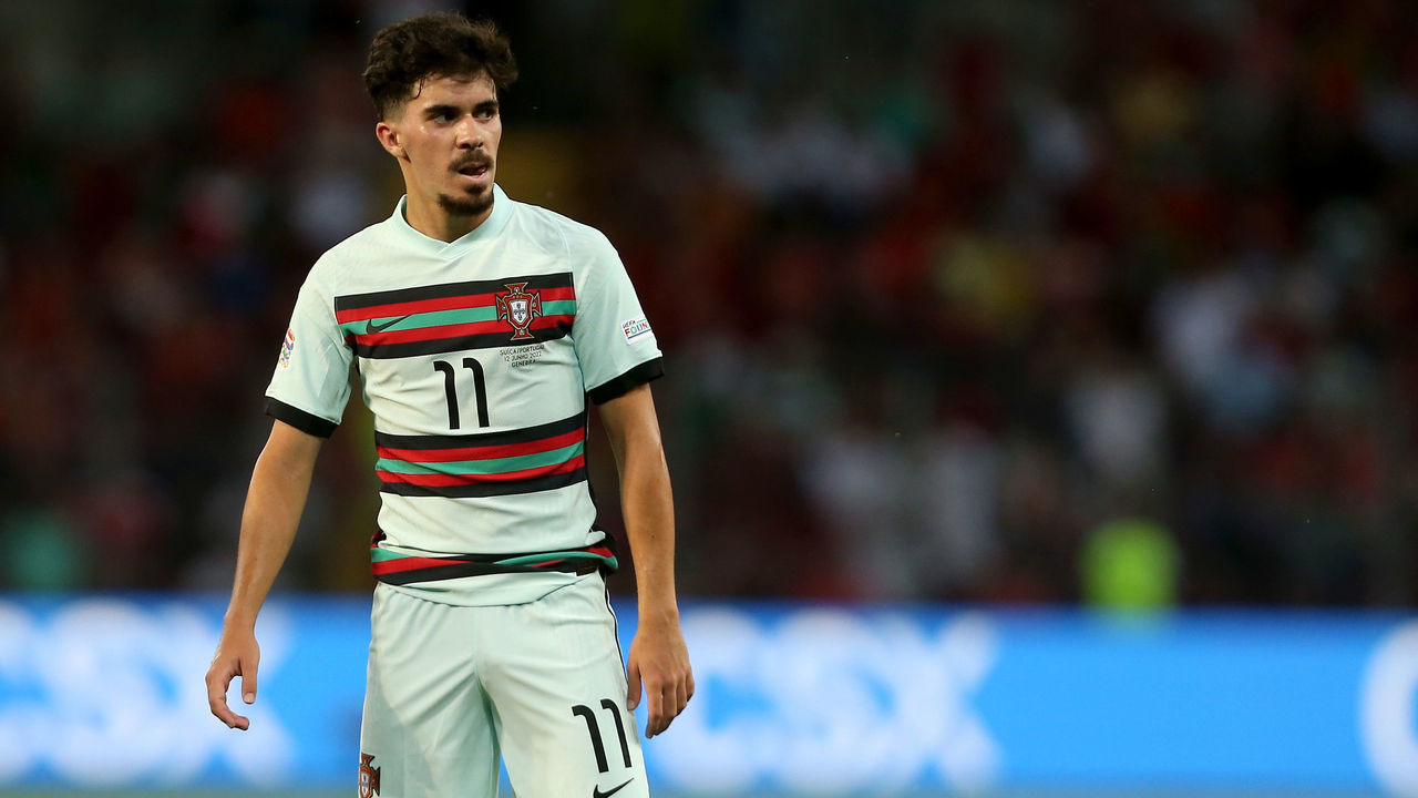 GENEVA, SWITZERLAND - JUNE 12: Vitinha of Portugal Looks on during the UEFA Nations League League A Group 2 match between Switzerland and Portugal at Stade de Geneve on June 12, 2022 in Geneva, Switzerland.