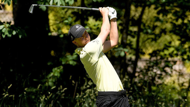 NORTH PLAINS, OREGON - JUNE 30: Carlos Ortiz of Mexico hits his tee shot on the 15th hole during round one of the LIV Golf Invitational - Portland at Pumpkin Ridge Golf Club on June 30, 2022 in North Plains, Oregon.