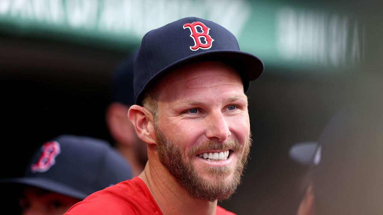 BOSTON, MASSACHUSETTS - JUNE 15: Chris Sale of the Boston Red Sox looks on from the dugout before the game aooat Fenway Park on June 15, 2022 in Boston, Massachusetts.