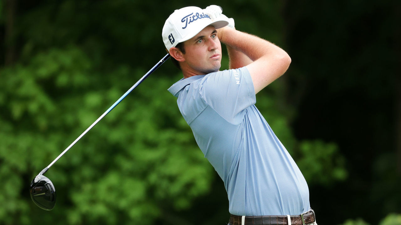SILVIS, ILLINOIS - JULY 01: J.T. Poston of the United States plays his shot from the second tee during the second round of the John Deere Classic at TPC Deere Run on July 01, 2022 in Silvis, Illinois.