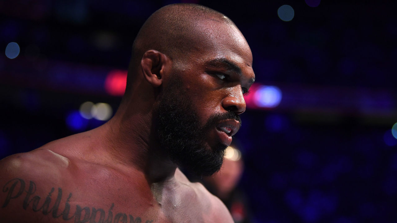 LAS VEGAS, NV - JULY 06: Jon Jones enters the octagon in his UFC light heavyweight championship fight during the UFC 239 event at T-Mobile Arena on July 6, 2019 in Las Vegas, Nevada.