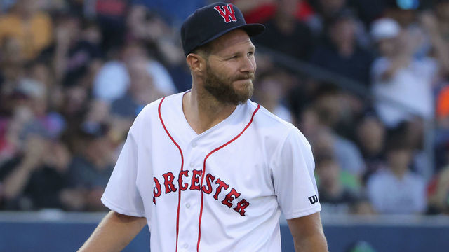 Worcester, MA - July 5: Boston Red Sox pitcher Chris Sale made a rehab start for the WooSox against the Scranton Wilkes-Barre RailRiders, and is pictured her walking off he field after he was taken out during the fourth inning at Polar Park in Worcester, MA.