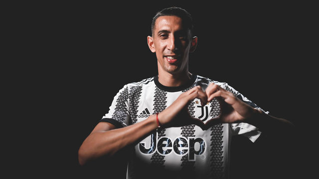 TURIN, ITALY - JULY 08: Juventus Unveil New Signing Angel Di Maria on July 8, 2022 in Turin, Italy.