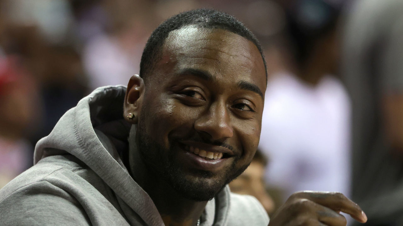 LAS VEGAS, NEVADA - JULY 07: NBA player John Wall attends a game between the Houston Rockets and the Orlando Magic during the 2022 NBA Summer League at the Thomas & Mack Center on July 07, 2022 in Las Vegas, Nevada.