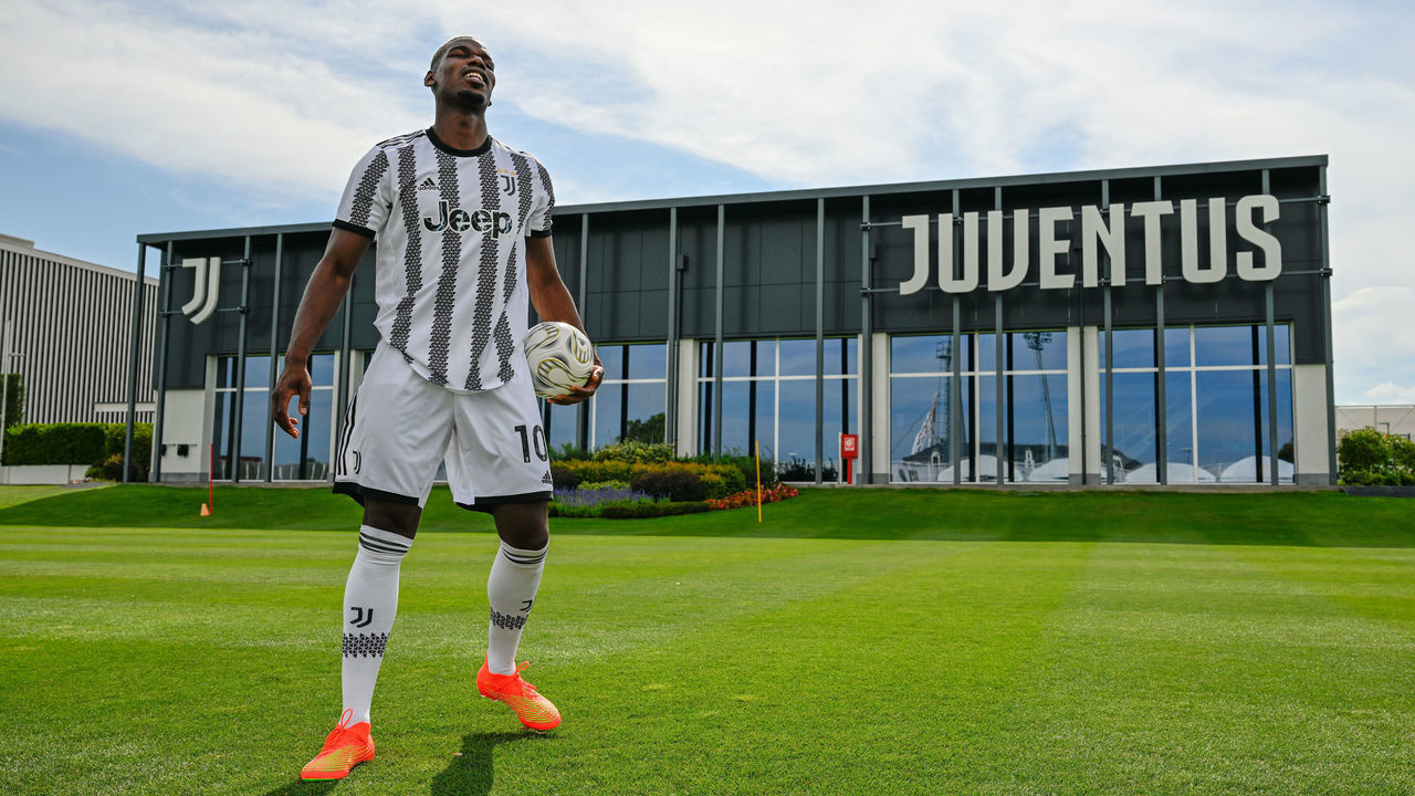TURIN, ITALY - JULY 09: Paul Pogba at Juventus training center on July 9, 2022 in Turin, Italy.