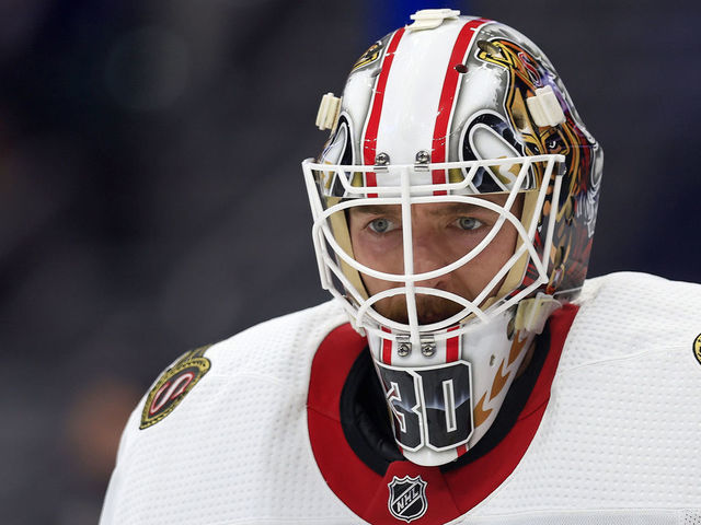 TAMPA, FLORIDA - MARCH 01: Matt Murray #30 of the Ottawa Senators looks on during a game against the Tampa Bay Lightning at Amalie Arena on March 01, 2022 in Tampa, Florida.