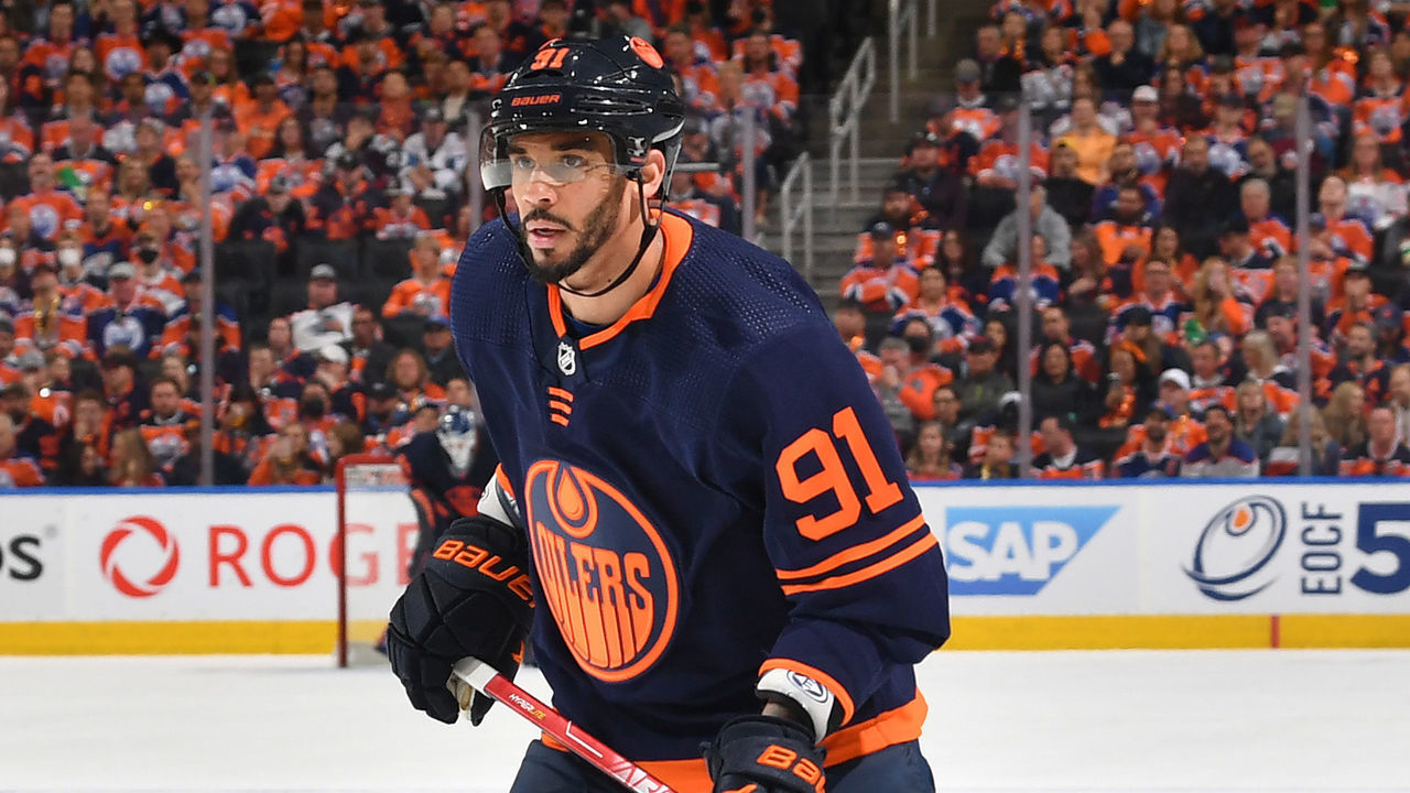 EDMONTON, AB - JUNE 4: Evander Kane #91 of the Edmonton Oilers skates during Game Three of the Western Conference Final of the 2022 Stanley Cup Playoffs against the Colorado Avalanche on June 4, 2022 at Rogers Place in Edmonton, Alberta, Canada.