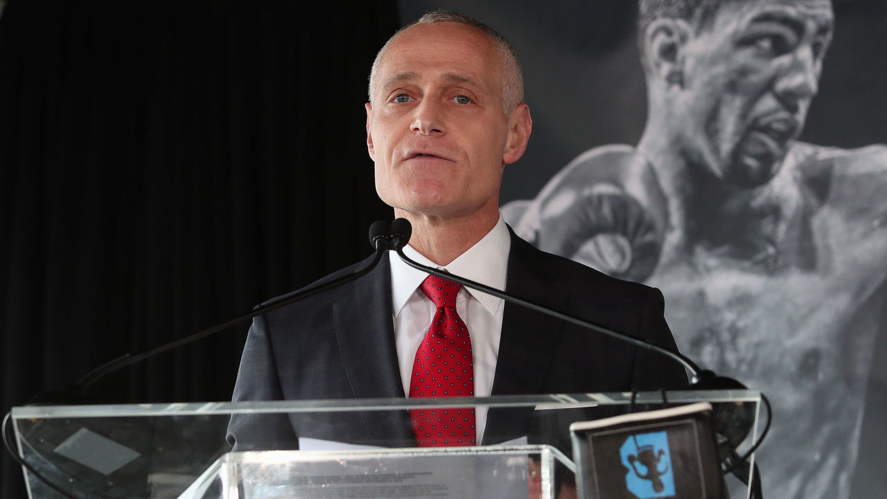 NEW YORK, NY - July 30: Brett Yormark, CEO of Brooklyn Sports and Entertainment, addresses the members of the media this afternoon to announce the Danny Garcia vs Shawn Porter fight at Dream Hotel on July 30, 2018 in New York City.