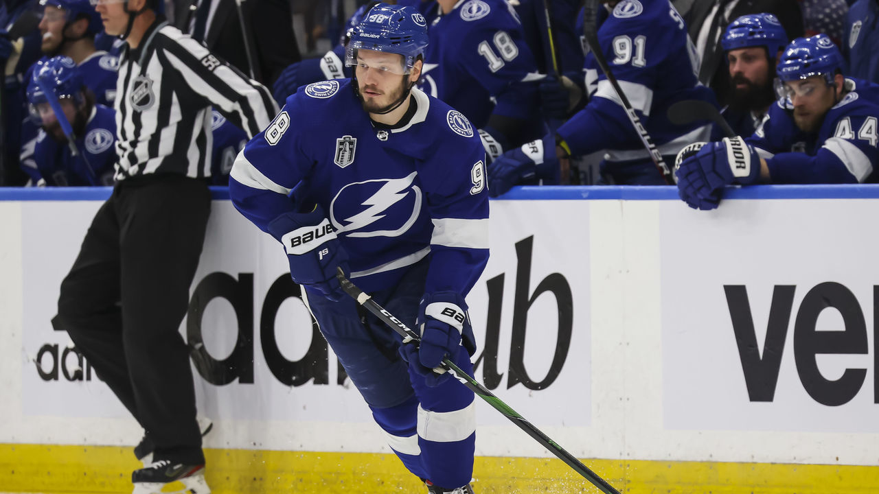 TAMPA, FL - JUNE 26: Mikhail Sergachev #98 of the Tampa Bay Lightning skates against the Colorado Avalanche during second period in Game Six of the 2022 Stanley Cup Final at Amalie Arena on June 26, 2022 in Tampa, Florida.