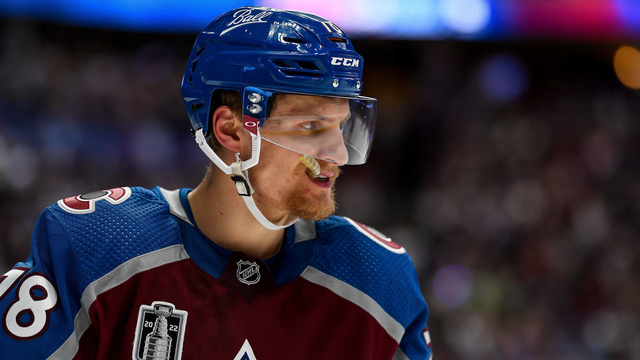 DENVER, CO - JUNE 24: Colorado Avalanche center Nico Sturm (78) skates during the Stanley Cup Finals game 5 between the Tampa Bay Lightning and the Colorado Avalanche at Ball Arena in Denver, Colorado on June 24, 2022.