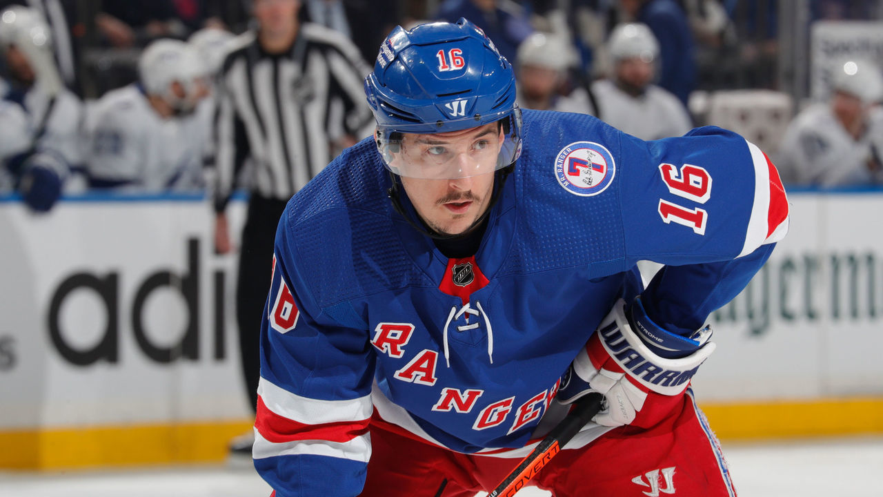 NEW YORK, NY - JUNE 03: Ryan Strome #16 of the New York Rangers skates against the Tampa Bay Lightning in Game Two of the Eastern Conference Final of the 2022 Stanley Cup Playoffs at Madison Square Garden on June 3, 2022 in New York City.