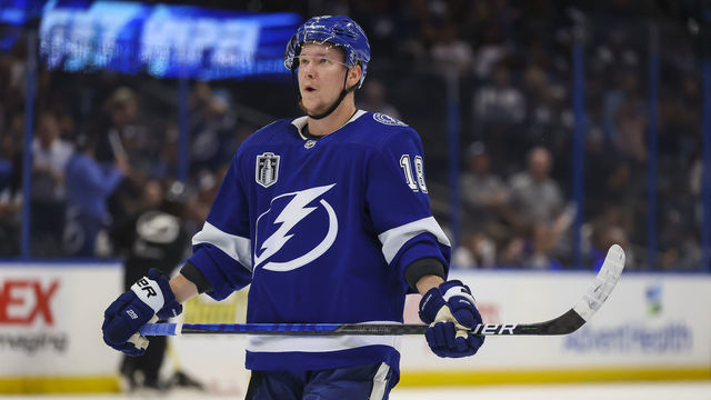 TAMPA, FL - JUNE 26: Ondrej Palat #18 of the Tampa Bay Lightning skates against the Colorado Avalanche during first period in Game Six of the 2022 Stanley Cup Final at Amalie Arena on June 26, 2022 in Tampa, Florida.