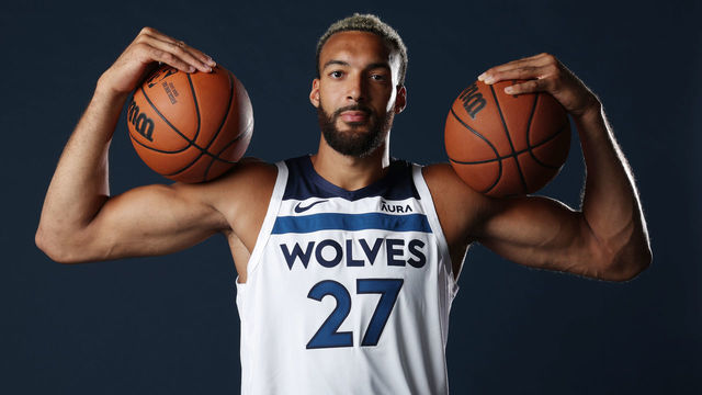 MINNEAPOLIS, MN - JULY 6: Rudy Gobert of the Minnesota Timberwolves poses for a portrait on July 6, 2022 at Target Center in Minneapolis, Minnesota. Mandatory Copyright Notice: Copyright 2022 NBAE