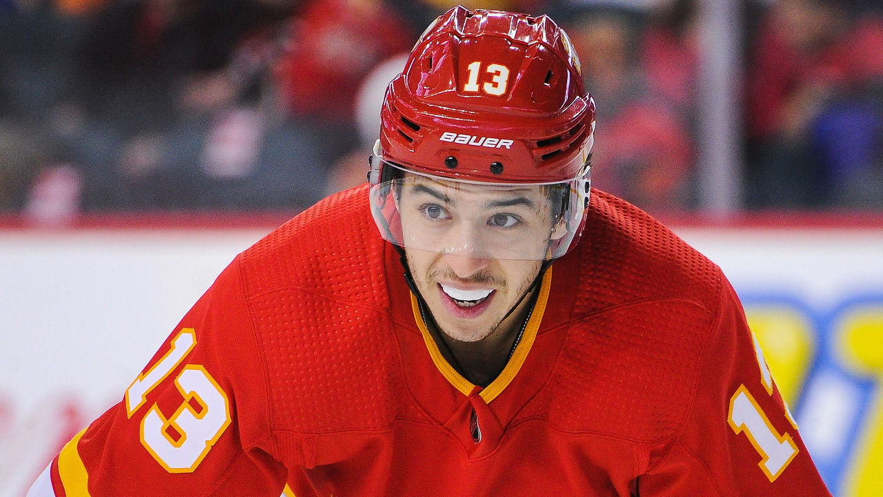 CALGARY, AB - DECEMBER 22: Johnny Gaudreau #13 of the Calgary Flames in action against the St Louis Blues during an NHL game at Scotiabank Saddledome on December 22, 2018 in Calgary, Alberta, Canada.