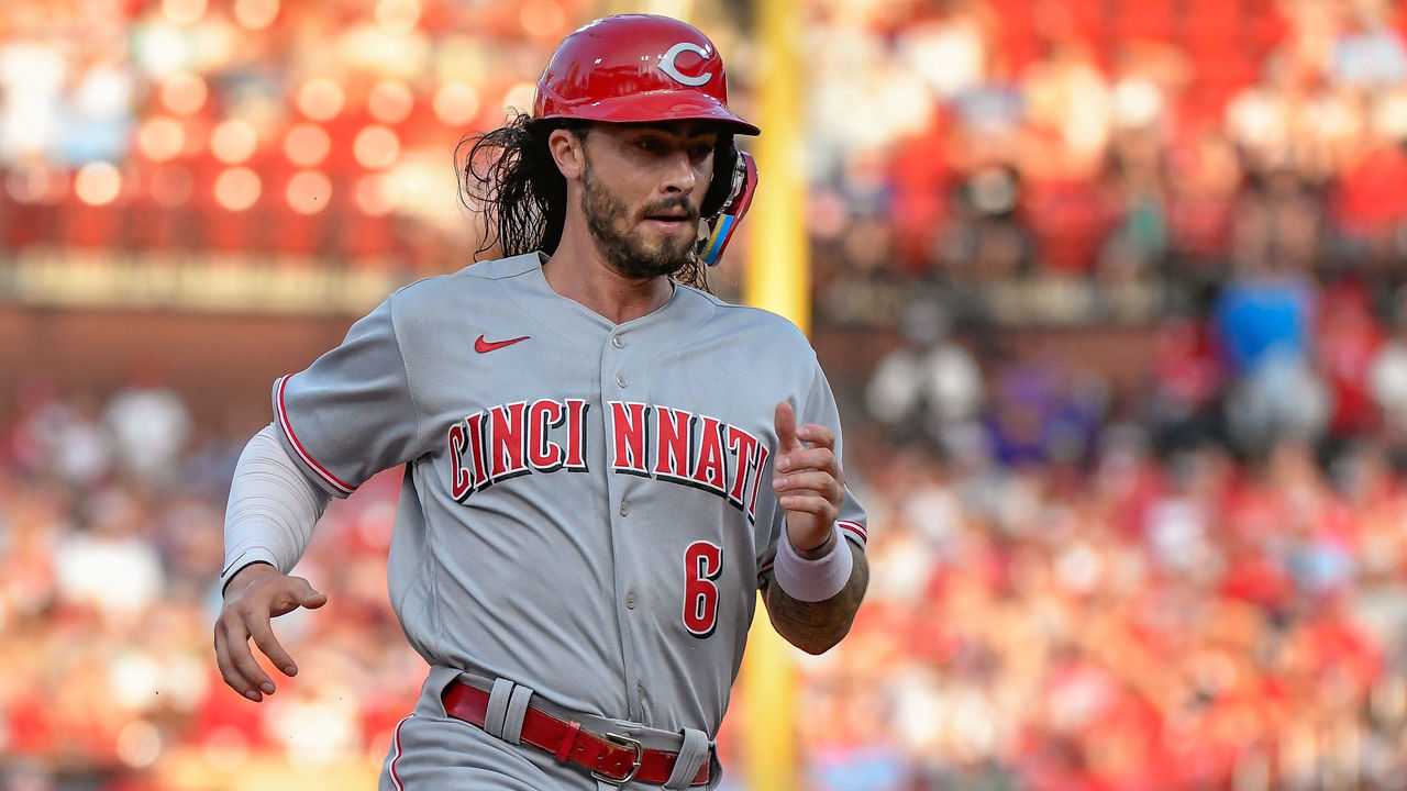 ST. LOUIS, MO - JULY 15: Cincinnati Reds second baseman Jonathan India (6) during a game between the Cincinnati Reds and the St. Louis Cardinals on July 15, 2022, at Busch Stadium in St. Louis MO