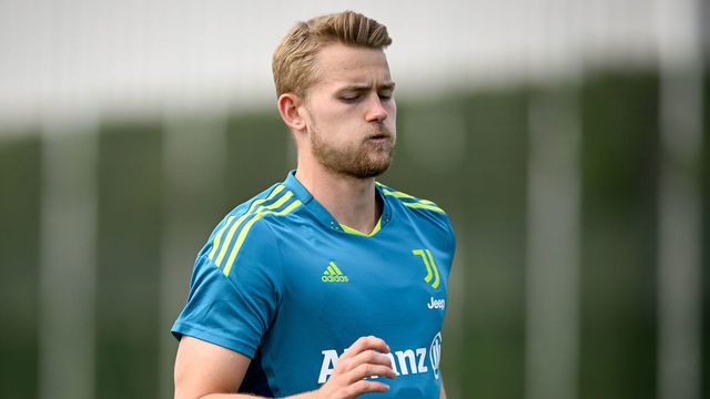 TURIN, ITALY - JULY 12: Matthijs de Ligt during a training session at JTC on July 12, 2022 in Turin, Italy.