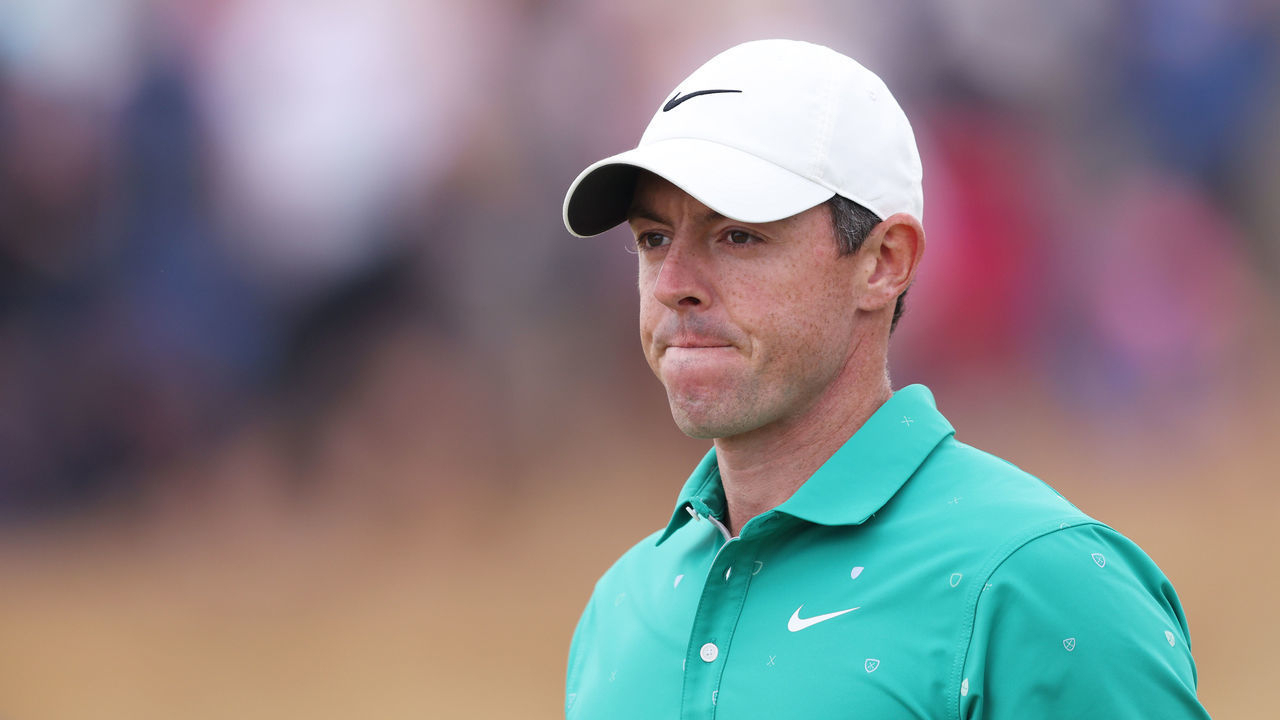 ST ANDREWS, SCOTLAND - JULY 16: Rory McIlroy of Northern Ireland looks on during Day Three of The 150th Open at St Andrews Old Course on July 16, 2022 in St Andrews, Scotland.