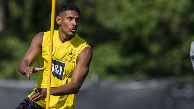 BAD RAGAZ, SWITZERLAND - JULY 17: Sebastien Haller of Borussia Dortmund during a training session at the Borussia Dortmund Training Camp on July 17, 2022 in Bad Ragaz.