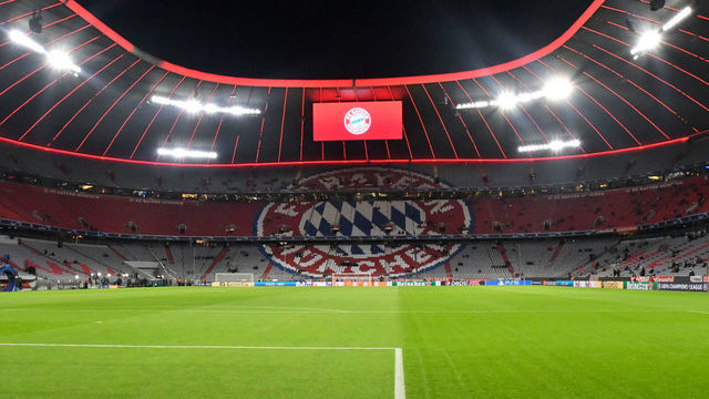 MUNICH, GERMANY - MARCH 8: Overview of the stadium before the UEFA Champions League Round Of Sixteen Leg Two match between Bayern Muenchen and FC Salzburg at Football Arena Munich on March 8, 2022 in Munich, Germany.