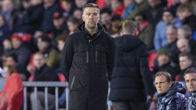 EINDHOVEN, NETHERLANDS - FEBRUARY 17: Mladen Krstajic of Maccabi Tel Aviv looks on during the UEFA Europa Conference League Knockout Round Play-Offs Leg One match between PSV Eindhoven and Maccabi Tel Aviv at Philips-Stadion on February 17, 2022 in Eindhoven, Netherlands.