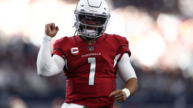 ARLINGTON, TEXAS - JANUARY 02: Kyler Murray #1 of the Arizona Cardinals reacts after a play during the first half against the Dallas Cowboys at AT&T Stadium on January 02, 2022 in Arlington, Texas.