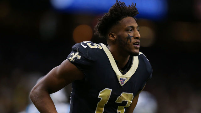 NEW ORLEANS, LOUISIANA - NOVEMBER 24: Michael Thomas #13 of the New Orleans Saints reacts during a game against the New Orleans Saints at the Mercedes Benz Superdome on November 24, 2019 in New Orleans, Louisiana.