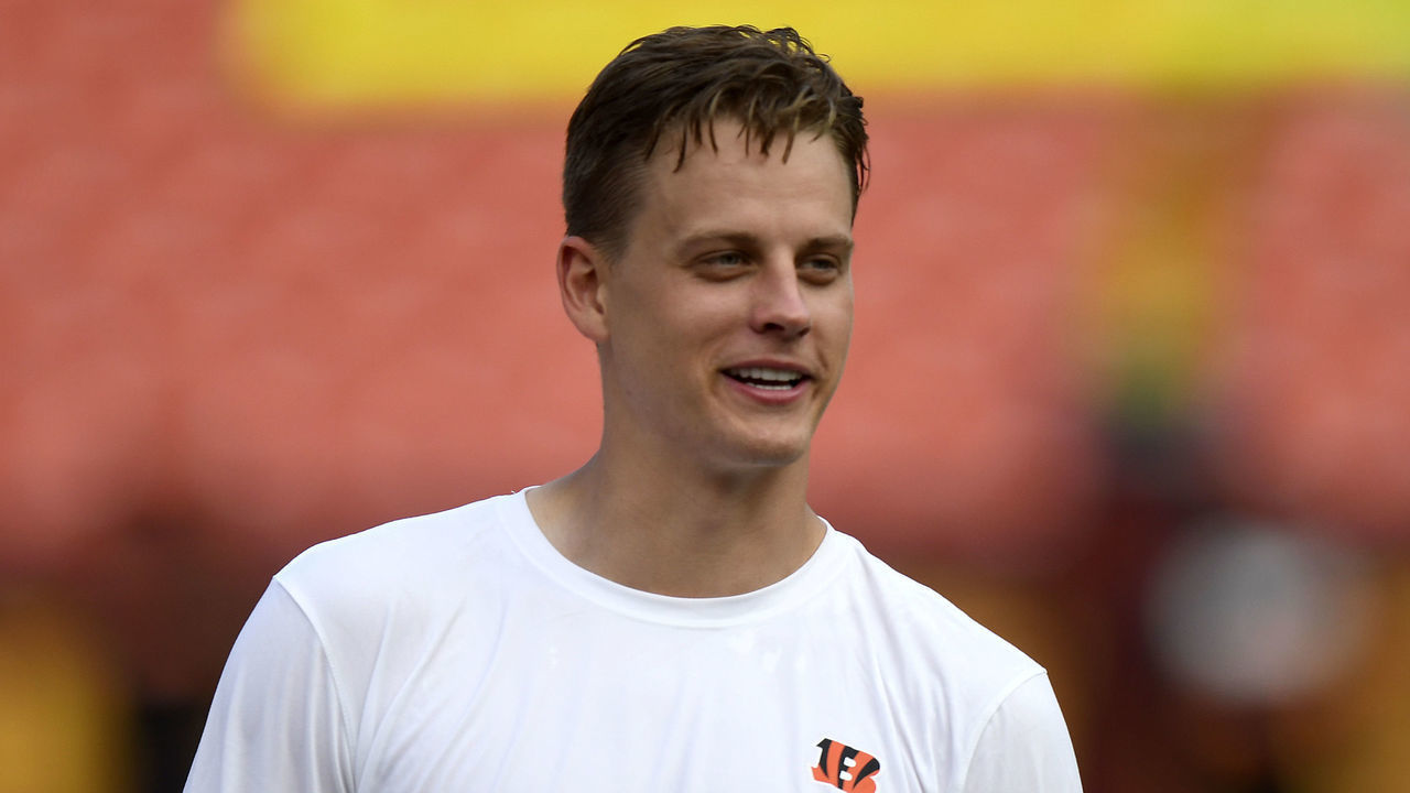 LANDOVER, MARYLAND - AUGUST 20: Joe Burrow #9 of the Cincinnati Bengals warms up before the NFL preseason game against the Washington Football Team at FedExField on August 20, 2021 in Landover, Maryland.