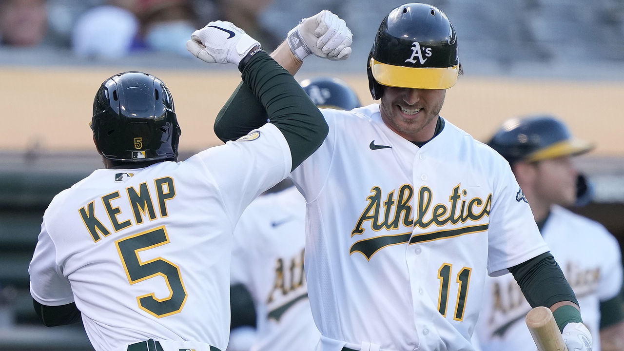 Tony Kemp of the Oakland Athletics celebrates on second after hitting  News Photo - Getty Images