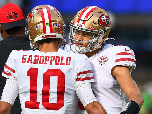 49ers quarterbacks: Trey Lance happy to have Jimmy Garoppolo back