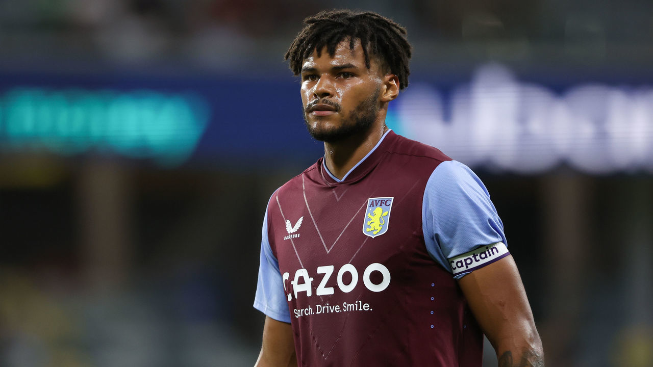 TOWNSVILLE, AUSTRALIA - JULY 20: Tyrone Mings of Aston Villa during the 2022 Queensland Champions Cup match between Aston Villa and Brisbane Roar at Queensland Country Bank Stadium on July 20, 2022 in Townsville, Australia.