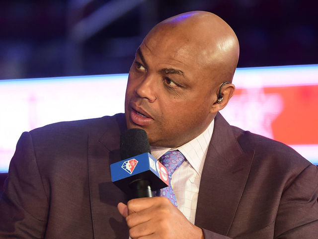 CLEVELAND, OH - FEBRUARY 19: NBA on TNT analysts, Kenny Smith and Charles Barkley report during State Farm All-Star Saturday Night on Saturday, February 19, 2022 at Rocket Mortgage FieldHouse in Cleveland, Ohio. NOTE TO USER: User expressly acknowledges and agrees that, by downloading and/or using this Photograph, user is consenting to the terms and conditions of the Getty Images License Agreement. Mandatory Copyright Notice: Copyright 2022 NBAE