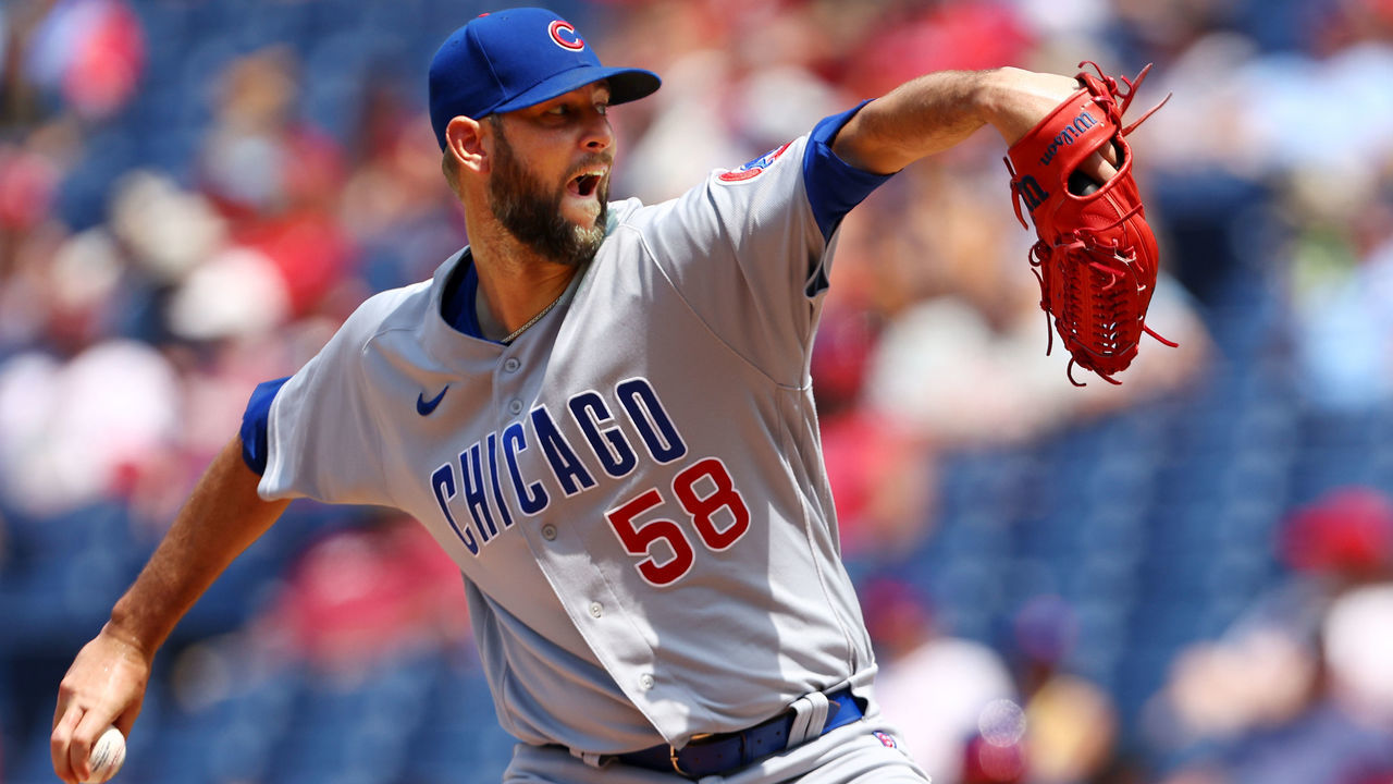 PHILADELPHIA, PA - JULY 24: Chris Martin #58 of the Chicago Cubs in action during a game against the Philadelphia Phillies at Citizens Bank Park on July 24, 2022 in Philadelphia, Pennsylvania. The Cubs defeated the Phillies 4-3.
