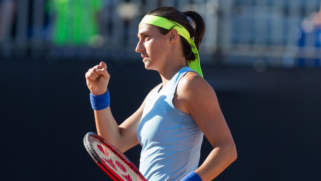 Caroline Garcia (FRA) during the WTA 250 in Warsaw, Poland, on July 28, 2022.