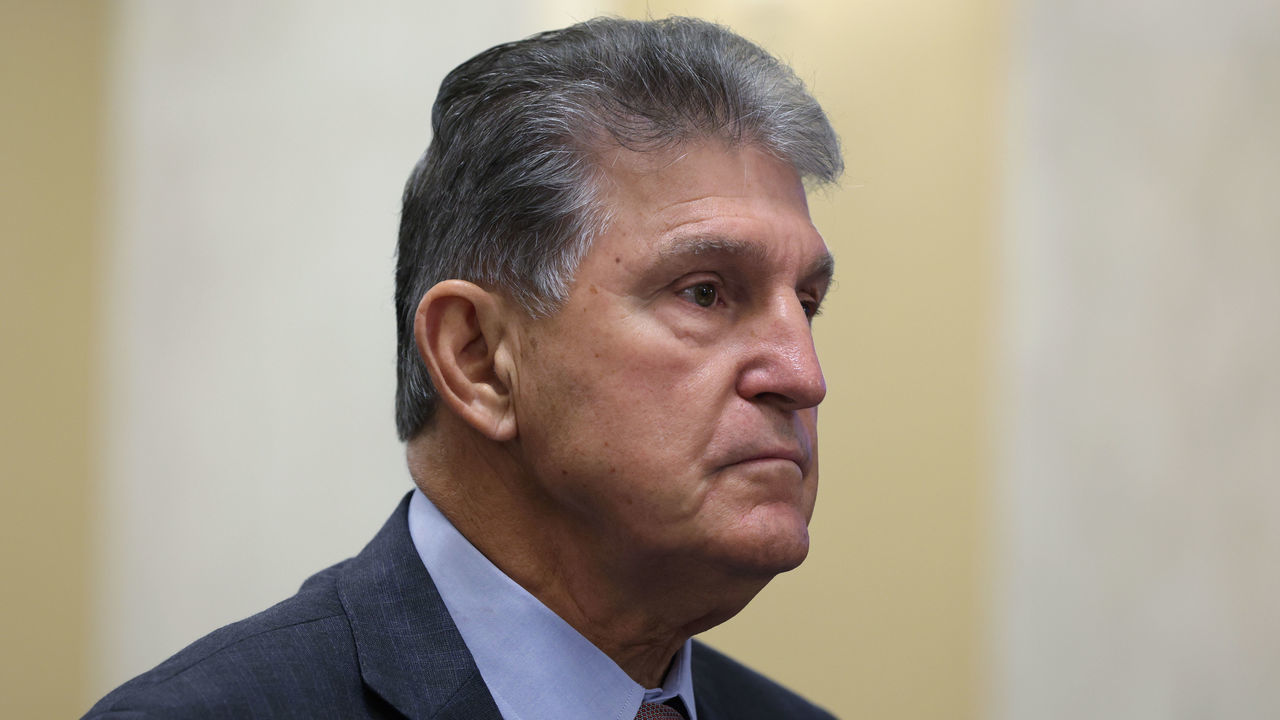 WASHINGTON, DC - AUGUST 03: U.S. Sen. Joe Manchin (D-WV) testifies during a hearing on the Electoral Count Act before Senate Rules and Administration Committee at Russell Senate Office Building on Capitol Hill August 3, 2022 in Washington, DC. The committee held a hearing “to examine the Electoral Count Act, focusing on the need for reform.”