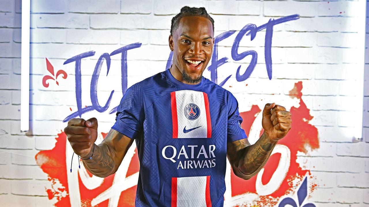 PARIS, FRANCE - AUGUST 04: Renato Sanches poses after signing a 5 year contract with the Paris Saint-Germain on August 04, 2022 in Paris, France.