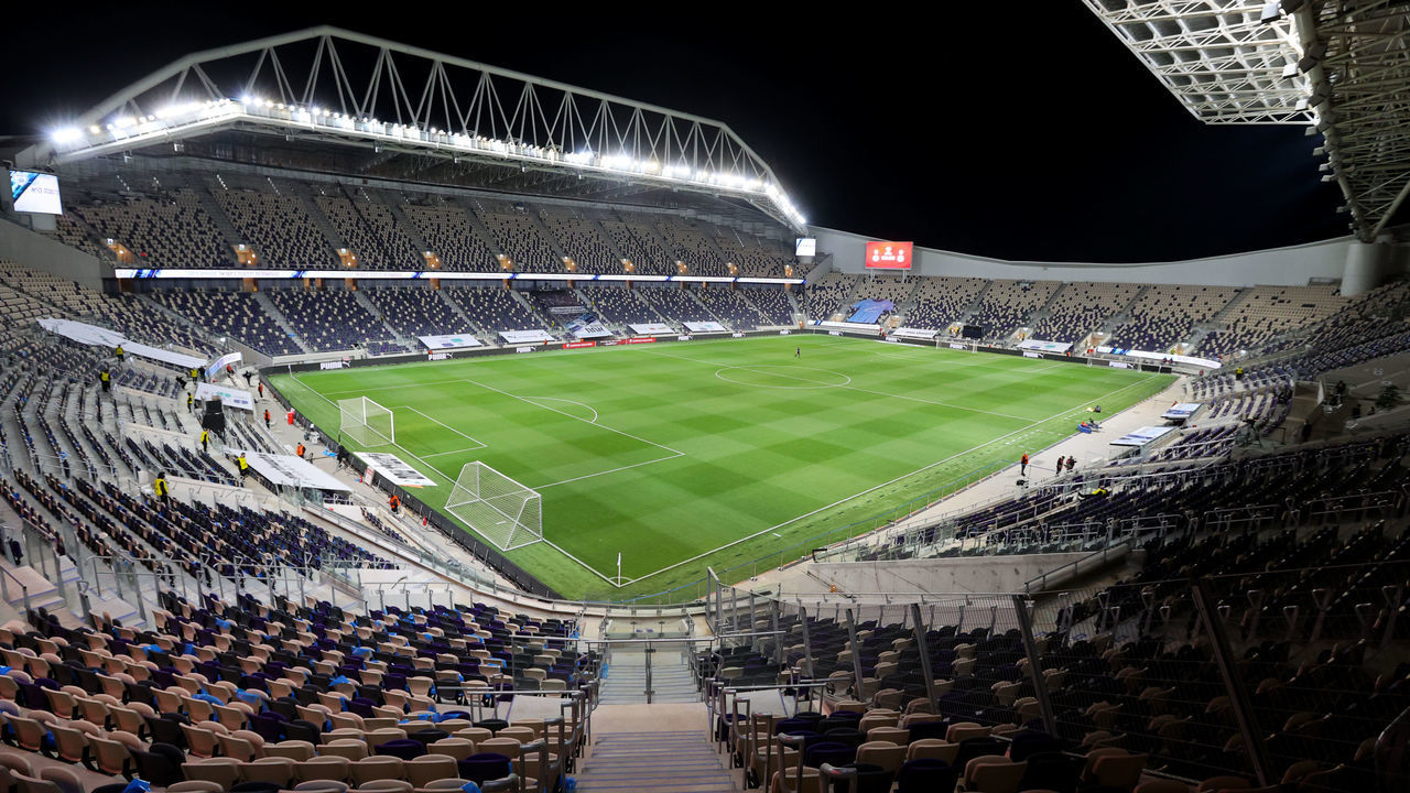 TEL AVIV, ISRAEL, MARCH 28: A general view of the Bloomfield Stadium ahead of kick off during a World Cup Qualifier between Israel and Scotland at Bloomfield Stradium, on March 28, 2021, in Tel Aviv, Israel.